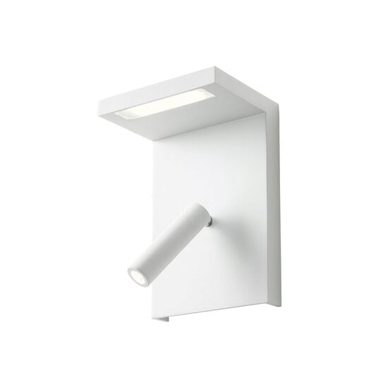 Aplica metalica alba port USB LED 6W+3W/735lm+180lm/3000K, Agos 01-1499 Redo