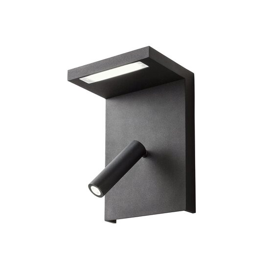 Aplica metalica neagra port USB LED 6W+3W/735lm+180lm/3000k, Agos 01-1500 Redo