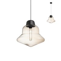 Lustra moderna neagra abajur sticla champagne 1xE27/42W, Amno 01-1770 Redo