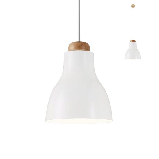 Lustra moderna lemn natur dispersor aluminiu 1xE27/42W, Cadeira 01-1605 Redo