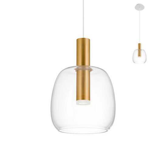 Lustra moderna aurie sticla transparenta LED 6.6W/470lm/3000K, Candela 01-1819 Redo