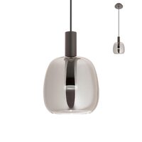 Lustra moderna neagra sticlă fumurie LED 6.6W/470lm/3000K, Candela 01-1820 Redo