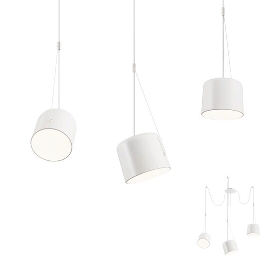 Lustra moderna alba reflectoare PMMA 3xE27/15W, Dodo 01-1825 Redo