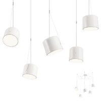 Lustra moderna alba reflectoare PMMA 5xE27/15W, Dodo 01-1827 Redo