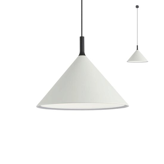Lustra moderna conica abajur alb 1xE27/42W, Jaap 01-1608 Redo