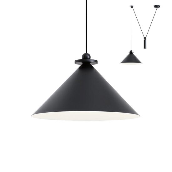 Lustra moderna conica abajur negru 1xE27/42W, Kalimba 01-1546 Redo