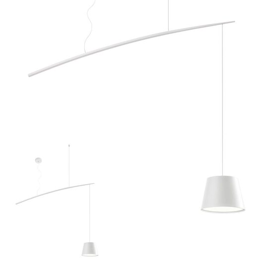 Lustra moderna alba abajur metalic LED 6W/540lm/3000K, Lolli 01-1497 Redo