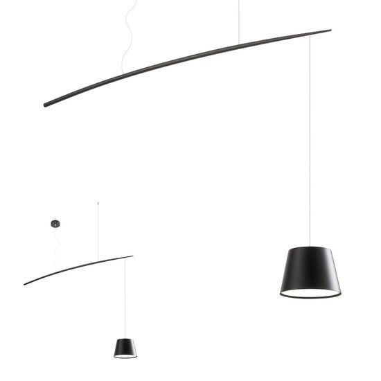 Lustra moderna neagra abajur metalic LED 6W/540lm/3000K, Lolli 01-1498 Redo