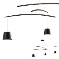 Lustra moderna neagra abajururi metalice LED 3x6W/1620lm/3000K, Lolli 01-1525 Redo