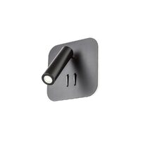 Aplică moderna Quda neagra LED 6W+3W/648lm +357lm/3000K, 01-1492 Redo