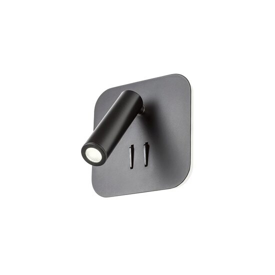 Aplică moderna Quda neagra LED 6W+3W/648lm +357lm/3000K, 01-1492 Redo