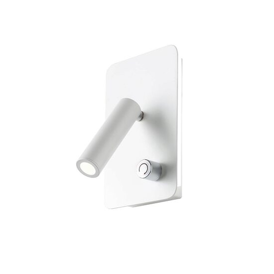 Aplică cu LED-uri SMD și un LED de putere, structură din aluminiu vopsită alb și dispersor lateral din policarbonat satinat. Echipată cu port USB și întrerupător, QUDA 01-1493, Redo