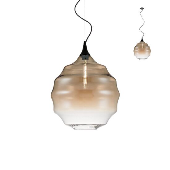 Lustra moderna abajur sticlă champagne degrade 1xE27/42W, Slag 01-1844 Redo
