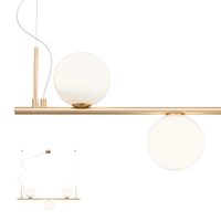 Lustra moderna bronz periat abajururi sticla 3xE27/42W, Talis 01-1634 Redo