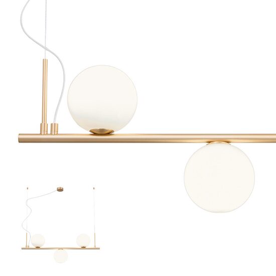 Lustra moderna bronz periat abajururi sticla 3xE27/42W, Talis 01-1634 Redo