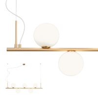Lustra moderna bronz periat abajururi sticla 5xE27/42W, Talis 01-1635 Redo