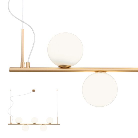 Lustra moderna bronz periat abajururi sticla 5xE27/42W, Talis 01-1635 Redo