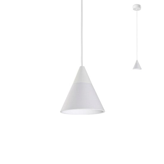 Lustra moderna alba abajur conic LED 7W/720lm/3000K, Eiko 01-1750 Redo
