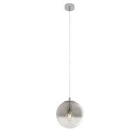 Lustra moderna cromata abajur sticlă fumurie 1xE27/42W, Berry 01-2267 Redo