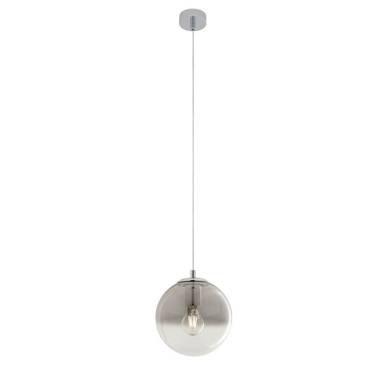 Lustra moderna cromata abajur sticlă fumurie 1xE27/42W, Berry 01-2267 Redo
