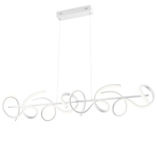Pendul cu LED-uri SMD, structură din aluminiu și metal vopsit în câmp electrostatic alb mat, dispersor din silicon alb opal, GODART 01-2105, Redo