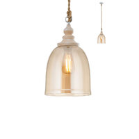 Lustra moderna champagne lemn antichizat 1xE27/42W, Kashi 01-2116 Redo