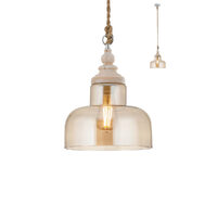 Lustra moderna champagne lemn antichizat 1xE27/42W, Kashi 01-2118 Redo