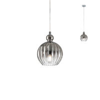 Lustra moderna cromata abajur sticlă fumurie 1xE14/42W, Plumen 01-2063 Redo