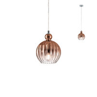 Lustra moderna cromata abajur sticlă cuprata 1xE14/42W, Plumen 01-2064 Redo