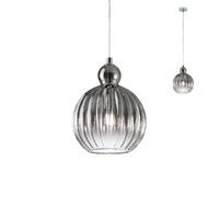 Lustra moderna cromata abajur sticlă fumurie 1xE14/42W, Plumen 01-2066 Redo