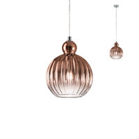 Lustra moderna cromata abajur sticlă cuprata 1xE14/42W, Plumen 01-2067 Redo