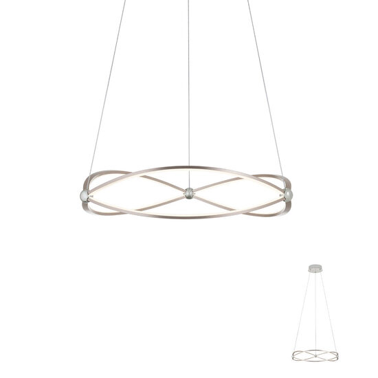 Lustra moderna nichelata LED 43W/5100lm/3000K, Quark 01-2251 Redo