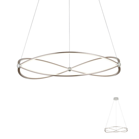 Lustra moderna nichelata LED 54W/6264lm/3000K, Quark 01-2253 Redo