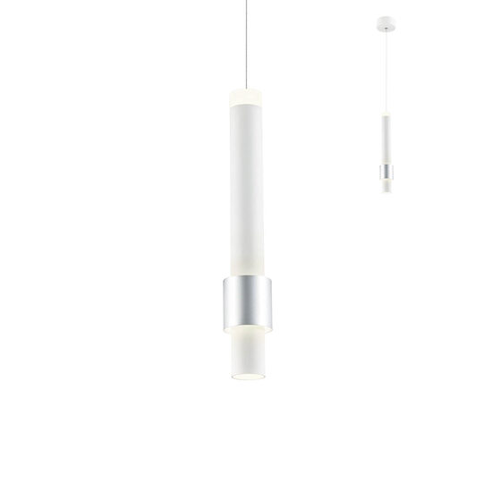 Lustra moderna alba inel decorativ cromat LED 6W/672lm/3000K, Tycon 01-1992 Redo