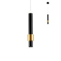Lustra moderna neagra inel decorativ auriu LED 6W/672lm/3000K, Tycon 01-1994 Redo