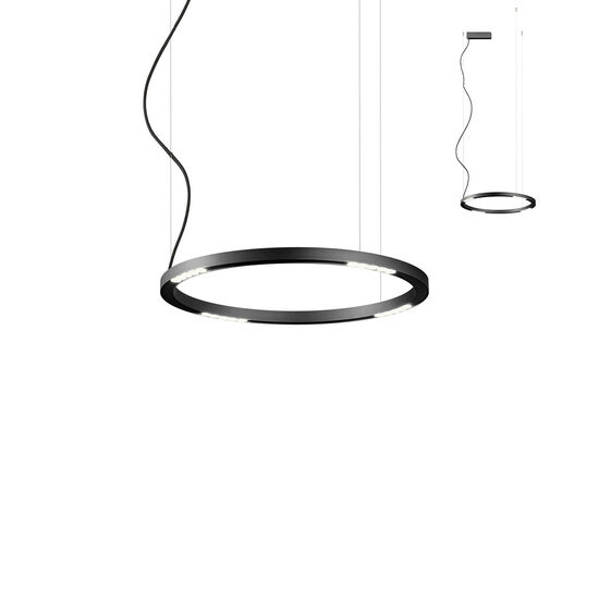 Pendul cu LED-uri SMD, structură din aluminiu și metal, vopsită negru mat, UNION 01-2204, Redo