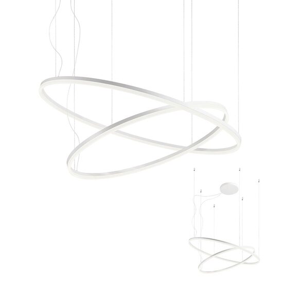 Lustra moderna alba il. direct LED 42W+66W/12947lm/4000K, Orbit 01-1922-TRIAC Redo