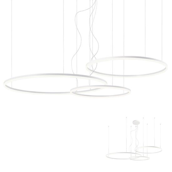 Lustra moderna alba il. direct LED 42W+55W+66W/19840lm/4000K, Orbit 01-1924-TRIAC Redo