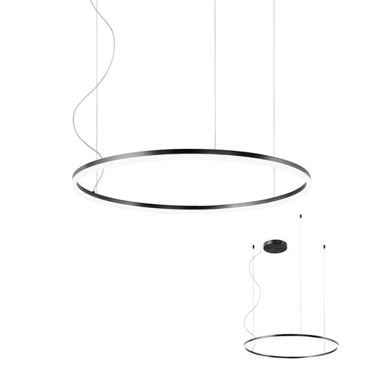 Lustra moderna neagra il. direct LED 55W/6050lm/3000K, Orbit 01-1949-TRIAC Redo