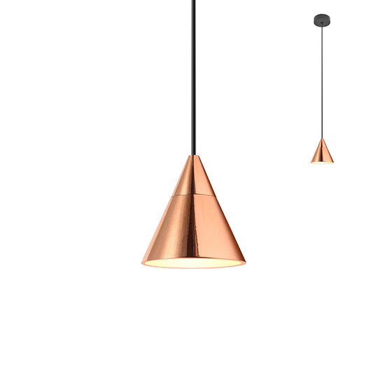Lustra moderna aur roz abajur conic LED 7W/720lm/3000K, Eiko 01-2350 Redo