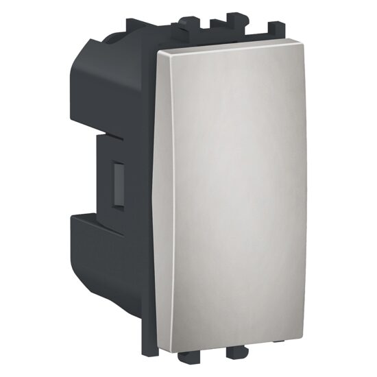Intrerupator simplu cu revenire Argintiu, 1 modul, 1P, EASY STYL Schneider Electric, LMR0120004
