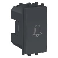 Intrerupator cu revenire simbol sonerie Negru, 1 modul, 1P, EASY STYL Schneider Electric, LMR0130003