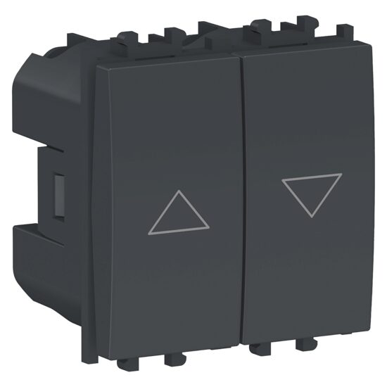 Intrerupator dublu jaluzele Negru, 2 module, 1P, EASY STYL Schneider Electric, LMR0712003