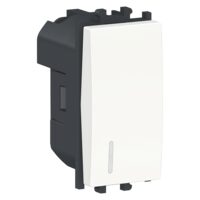 Intrerupator cu revenire Alb, cu indicator localizare, 1 modul, 1P, EASY STYL Schneider Electric, LMR1121001