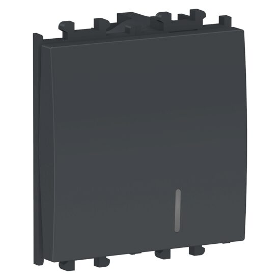 Intrerupator cu revenire Negru, cu indicator localizare, 2 module, 1P, EASY STYL Schneider Electric, LMR1220003