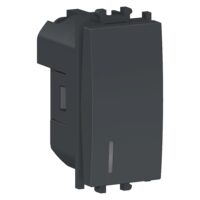 Intrerupator simplu Negru, cu indicator localizare, 1 modul, 1P, EASY STYL Schneider Electric, LMR1401003