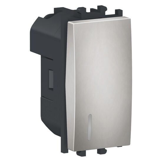 Intrerupator simplu Argintiu, cu indicator localizare, 1 modul, 1P, EASY STYL Schneider Electric, LMR1401004
