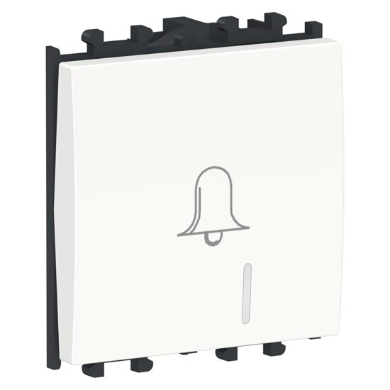 Intrerupator cu revenire simbol sonerie Alb, 2 module, 1P, EASY STYL Schneider Electric, LMR1402001