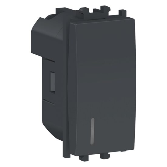 Intrerupator simplu cap scara Negru, cu indicator de localizare, 1 modul, 1P EASY STYL Schneider Electric, LMR1404003