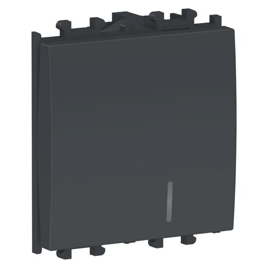 Intrerupator simplu cap scara Negru, cu indicator de localizare, 2 module, 2P, EASY STYL Schneider Electric, LMR1422003